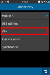 samsung wave pptp vpn settings